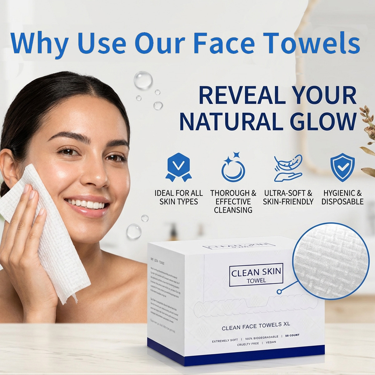 Xl Skincare - 50Pcs/Box Disposable Face Towels Facial Cleansing