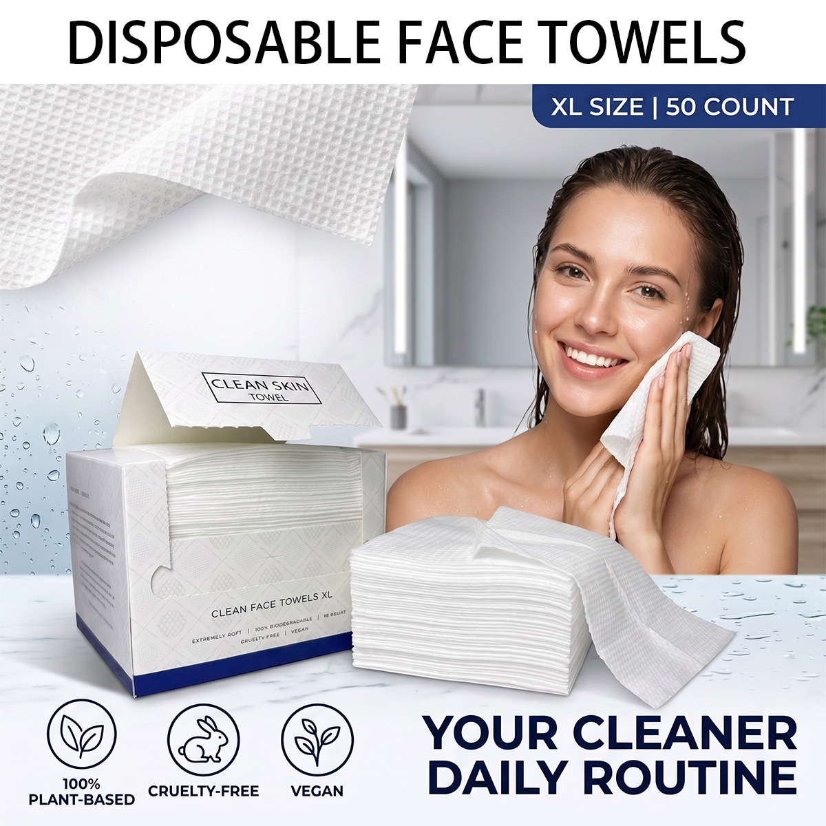50Pcs/Box Disposable Face Towe - огляд і ціна Xl Skincare