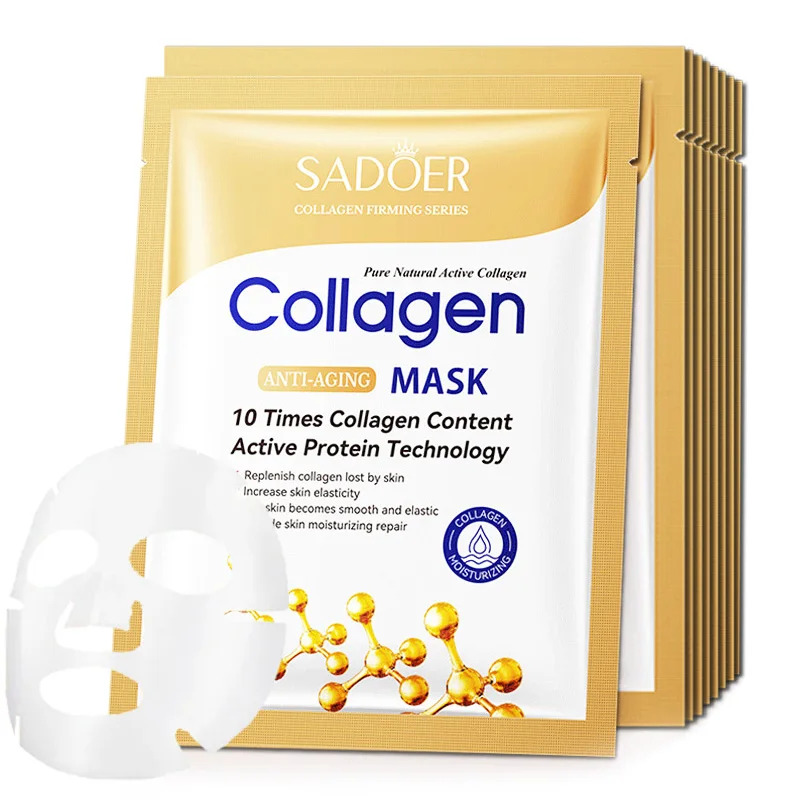 10pcs Anti-aging Collagen Face - огляд і ціна Collagen Sheet Mask
