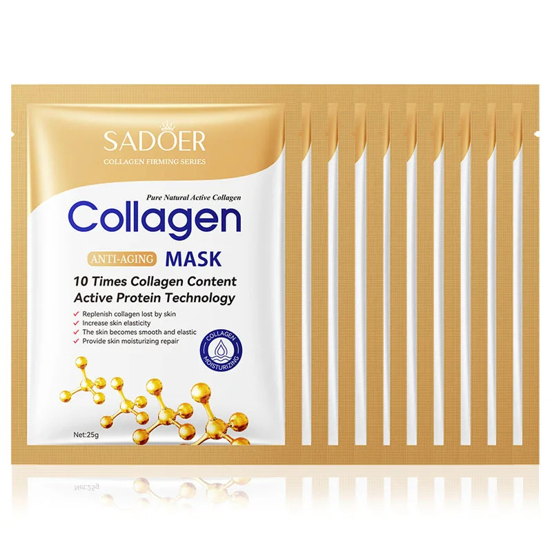 10pcs Anti-aging Collagen Face - огляд і ціна Collagen Sheet Mask